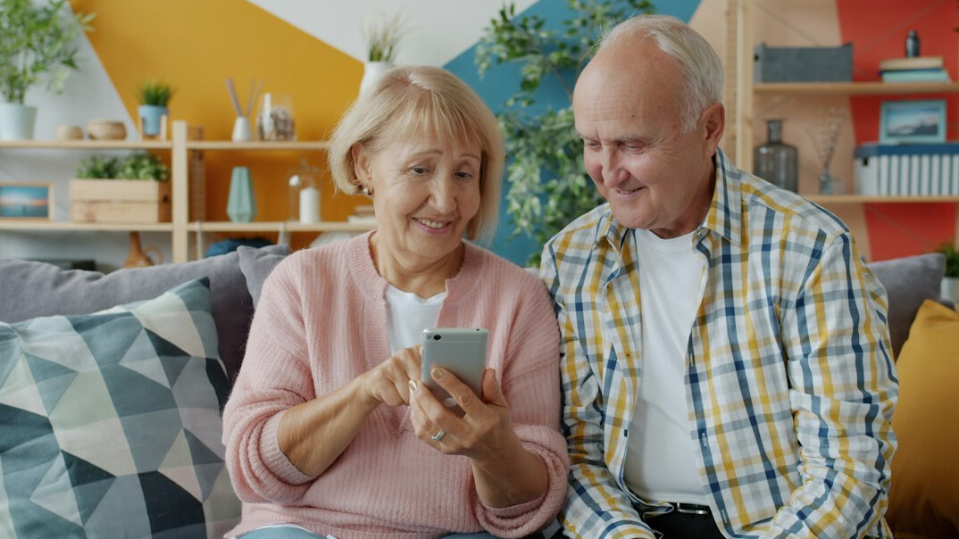 elderly using modern tech