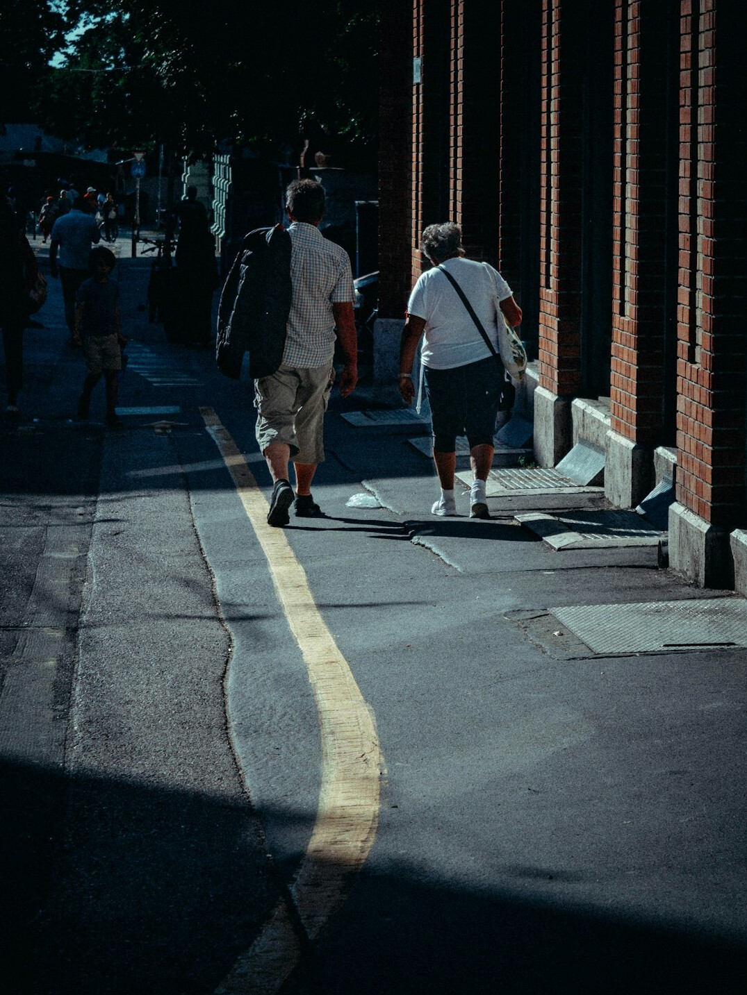 senior couple walking