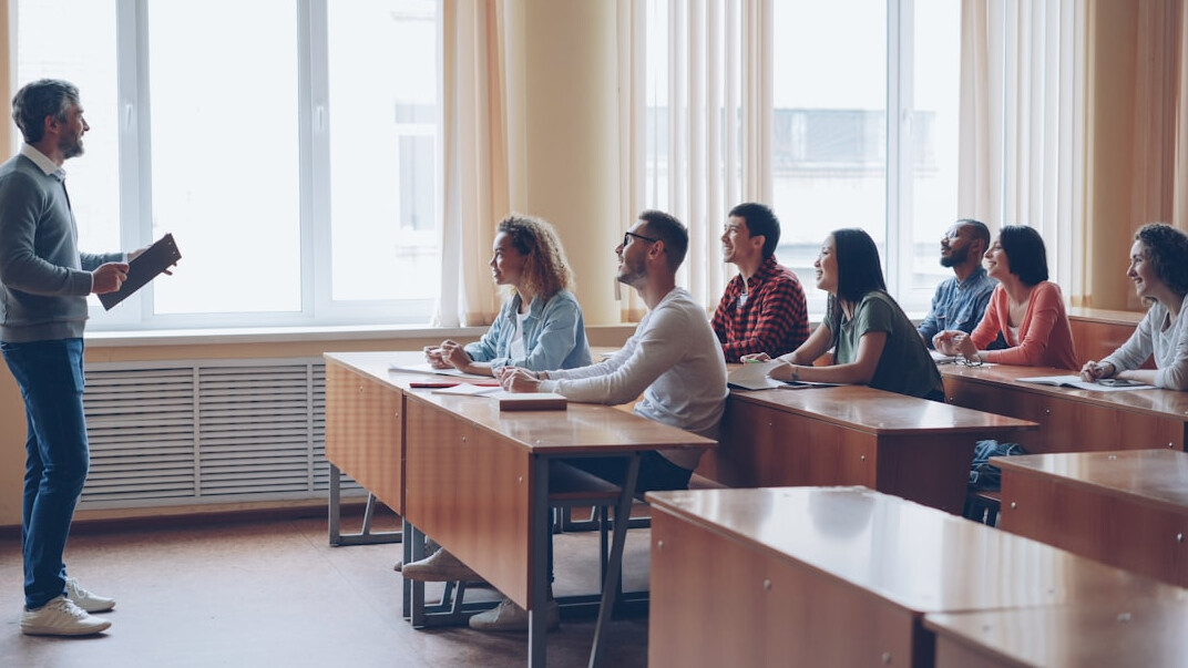 group of seniors in class